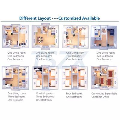 Moderna casa di contenitori con vetrina scorrevole in PVC