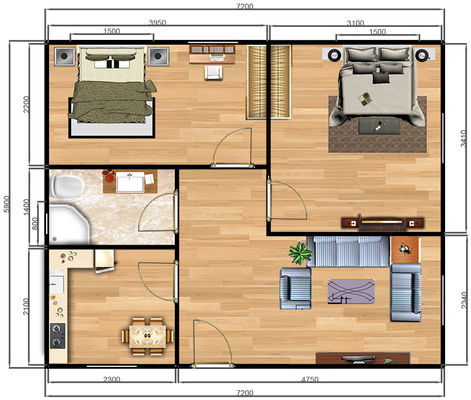 Hotel Design Moderno REACHTOP 2 camere da letto Case Prefabbricate Modulari Casa Contenitore Espandibile Piccola Villa