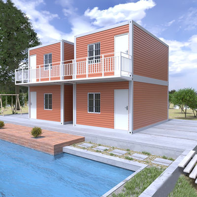 Casa di contenitori modulare prefabbricata con pavimento in cartone MGO da 18 mm e telaio in acciaio galvanizzato
