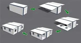 Laboratorio magazzino 20ft 40ft moderna acciaio prefabbricato piccola casa mobile modulare espandibile