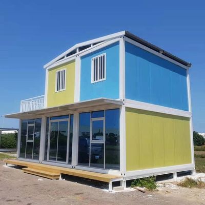 Porta in acciaio casa mobile casa modulare contenitore prefabbricato con muro tenda di vetro