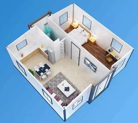 Studio di costruzione in legno ufficio casa modulare casa piatta porta contenitori espandibile