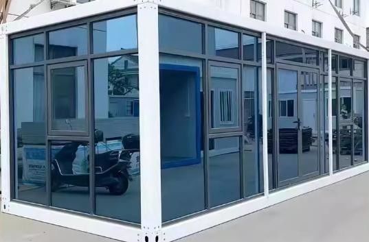 Contenitore a confezione piatta Porta in acciaio staccabile Ufficio Mobile Modulare Parete in vetro Mini Home